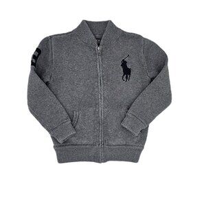 Ralph Lauren Full Zip Cardigan Rugby Sweater Toddler Boys Size 5 NWOT